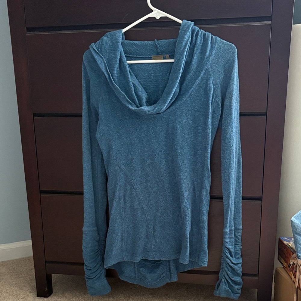 Zella Women's Blue Cowl Neck Top with hood